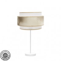 Distribuidor - Lâmpadas Diversas | Sobre Mesas Moderno | SOBREMESA ALTO NEPAL 1XE27 BLANCO/ORO 60X30X30 CM Ref: 227871101